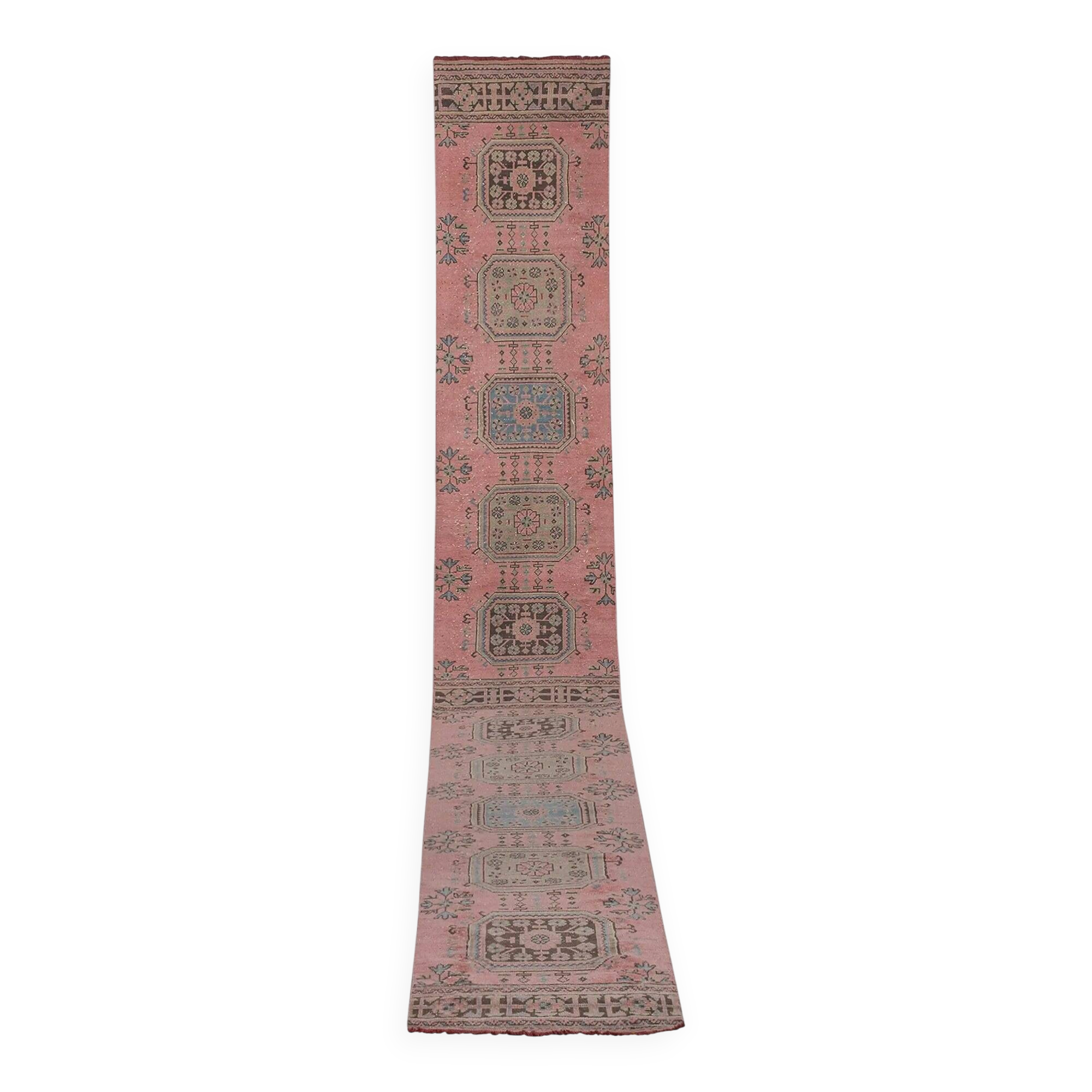 Tapis de couloir turc vintage 79x664 cm