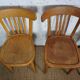 4 mismatched signed bistro chairs
