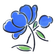 Ravines oval badonviller blue flower
