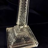Pair of molded glass candle holders