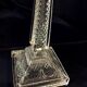Pair of molded glass candle holders