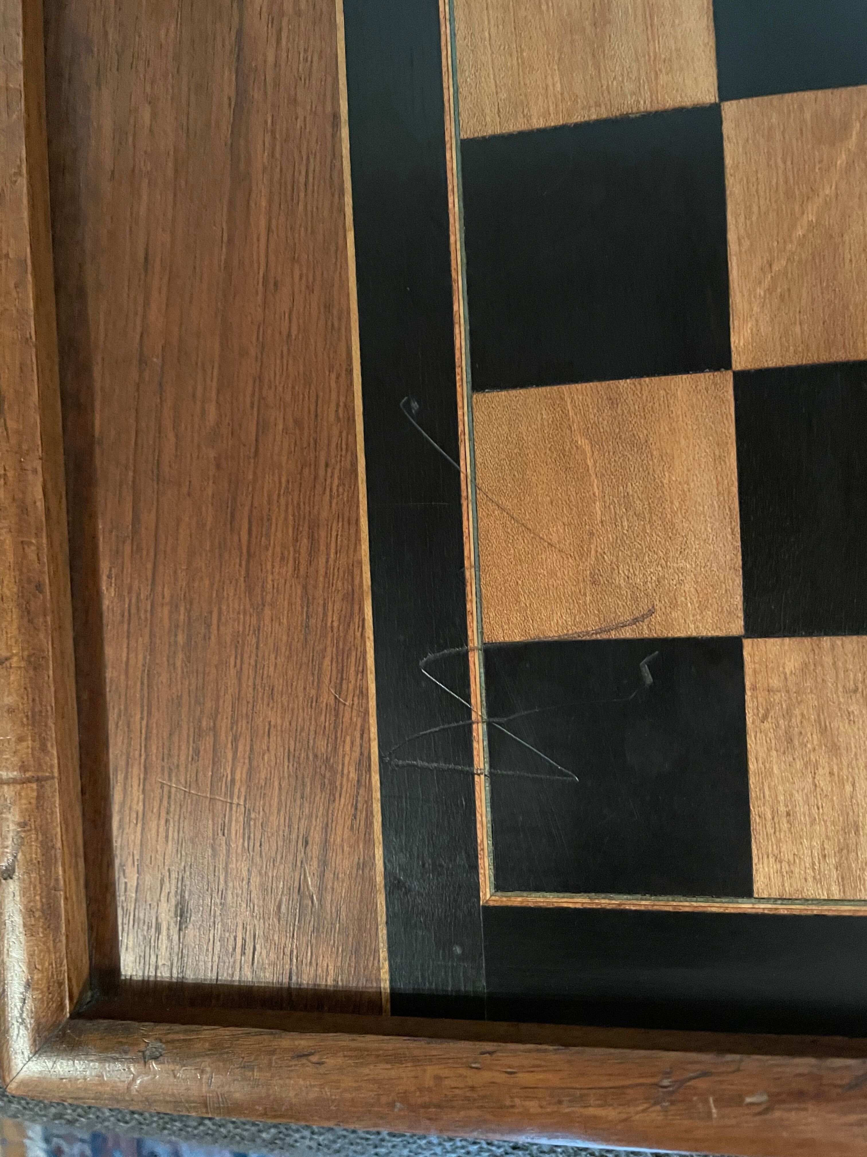 Old wooden backgammon jacquet game