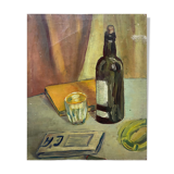 Painting "Still life with the bottle" HST signed 1938