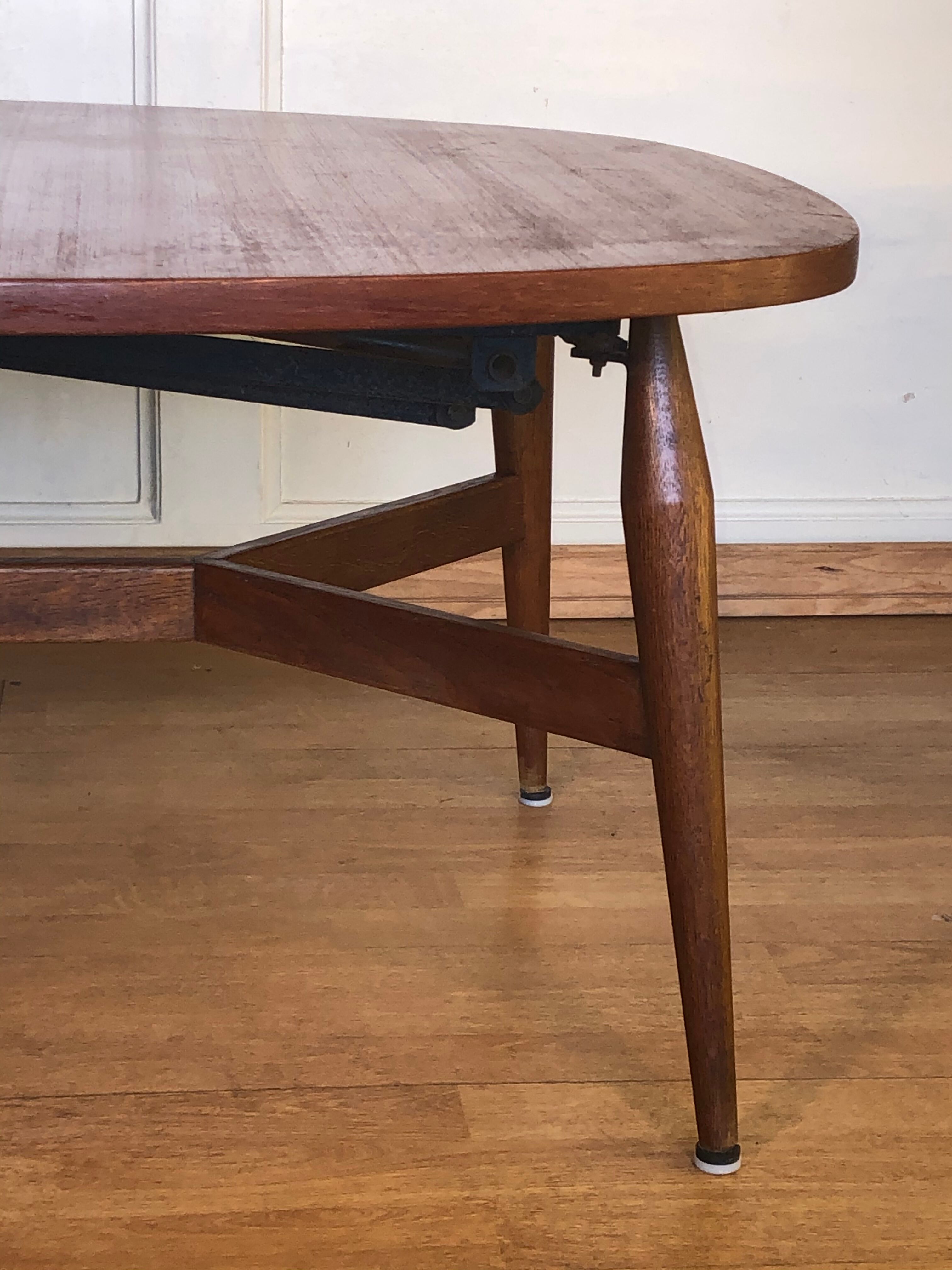 Scandinavian liftable table. 1960. Free shipping