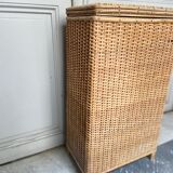 Large vintage rattan basket