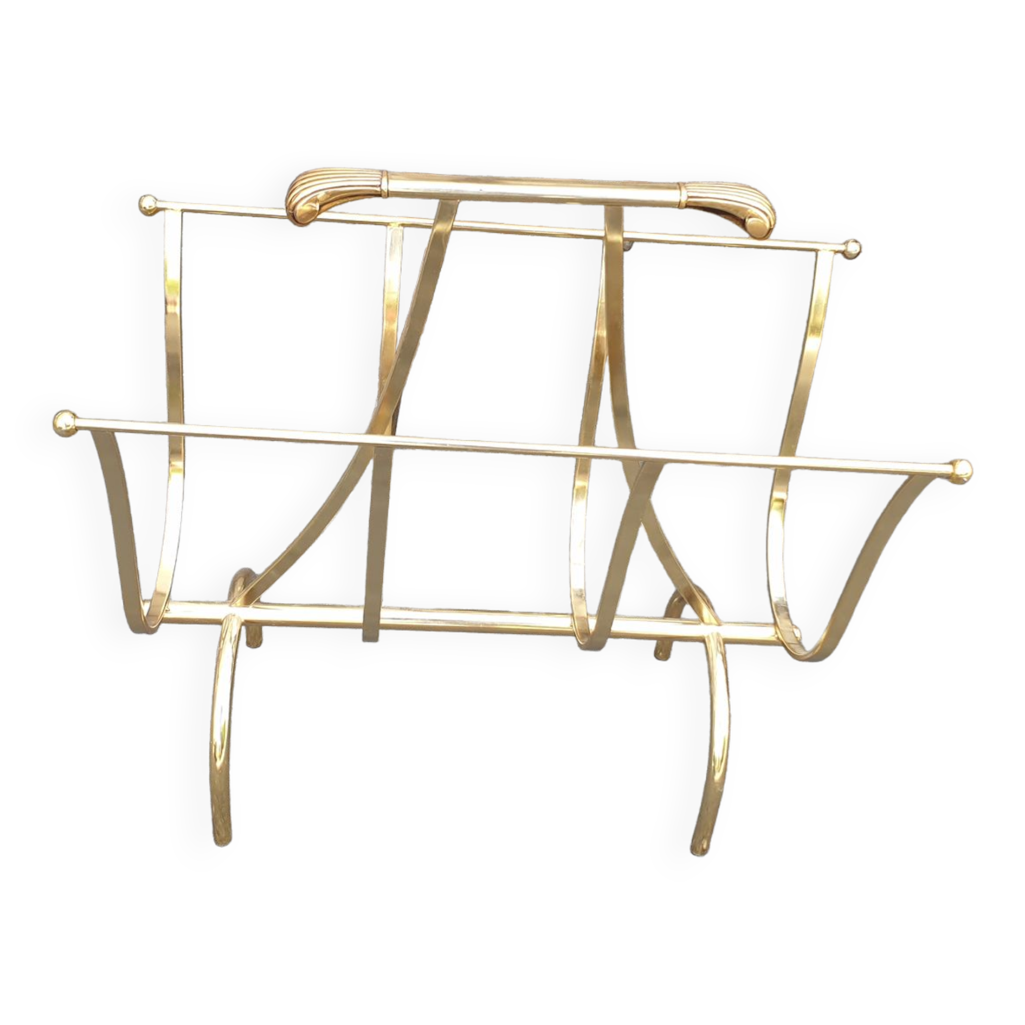Seventies magazine holder welded brass