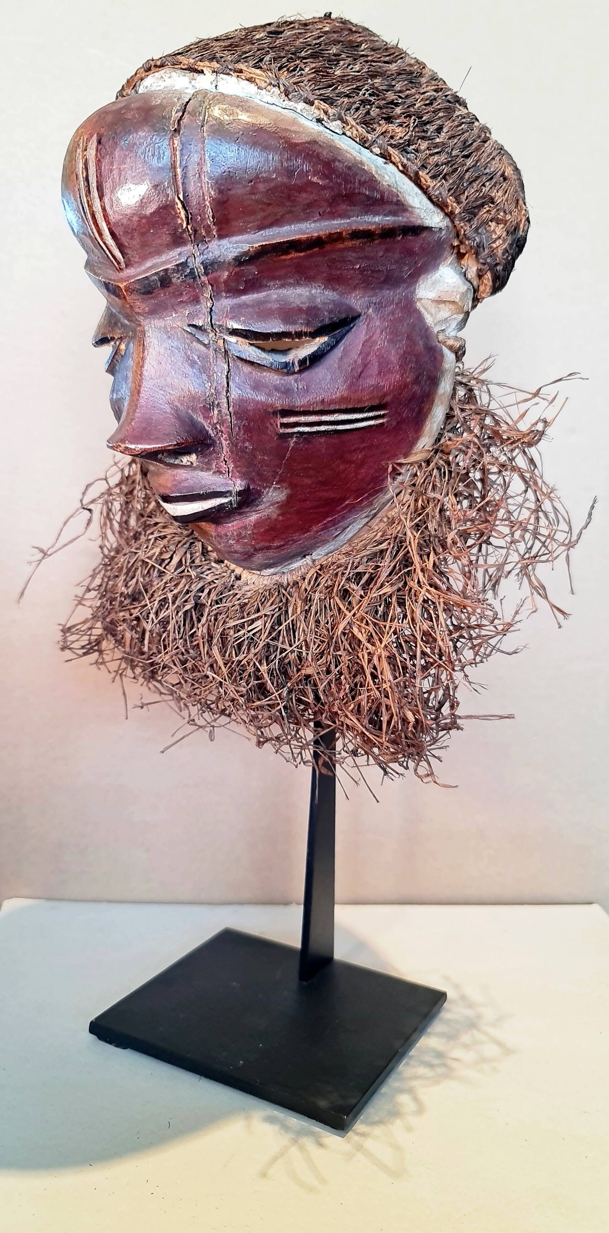 “mbuya” mask, pende, democratic republic of congo. wood, pigments,