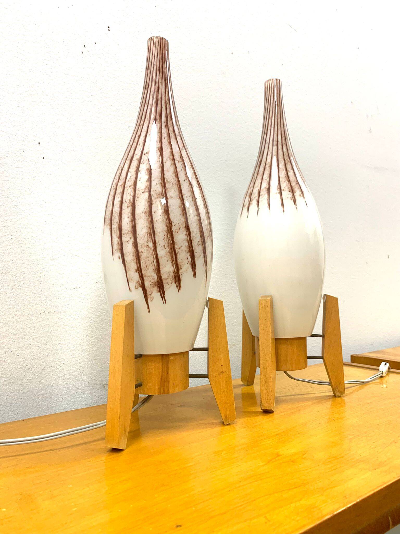 Mid-century retro vintage Czechoslovak table lamps, 1960s – set of 2