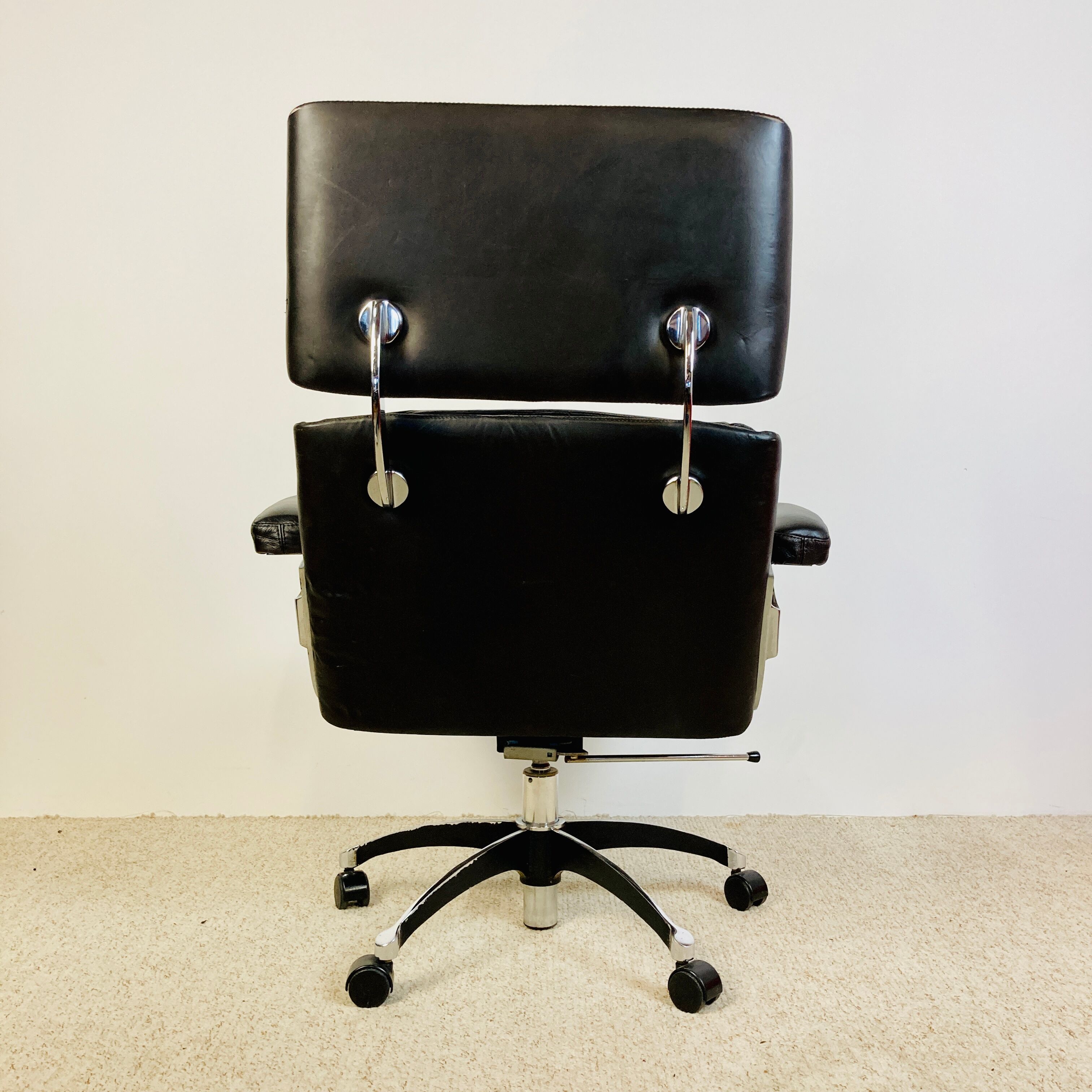Leather office chair, martin Stoll design, 1970
