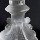Pair of pressed molded glass candlesticks from Val St Lambert model Griffon