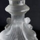 Pair of pressed molded glass candlesticks from Val St Lambert model Griffon