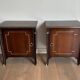 Pair of Occasional Tables with Mahogany Doors and Brass Inlays. Work F