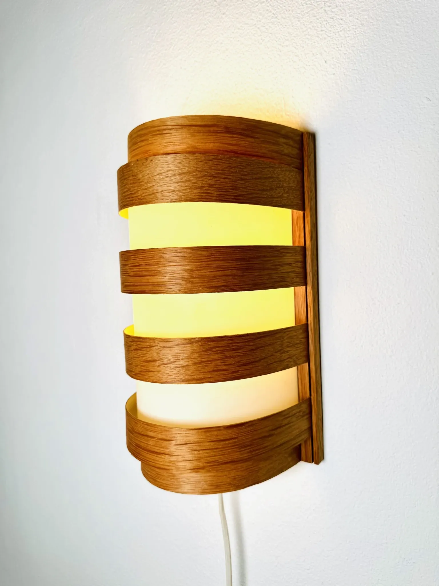 Pine Veneer Wall Lamp By Unknown Designer, Sweden 1960S