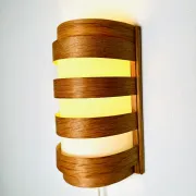 Pine Veneer Wall Lamp By Unknown Designer, Sweden 1960S