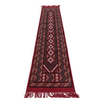 Hand-woven margoum hallway rug in natural wool
