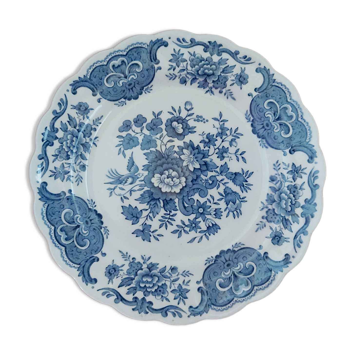 Dessert plate Ridgway Windsor blue flowers