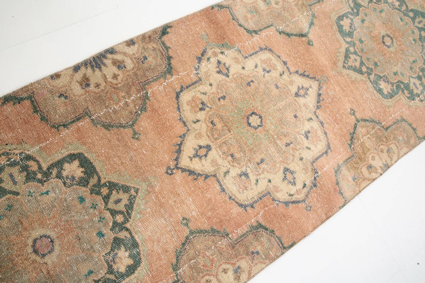 3x12 Soft Wool Pale Red Turkish Vintage Runner Rug