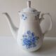 Blue floral teapot in fine bohemian porcelain signed TK Thun