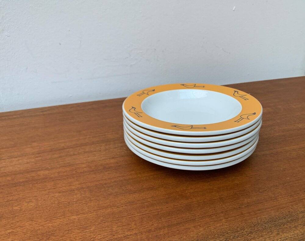 Postmodern German series of flying objects, soup plates by David Palterer and Sieger Design for Arzberg, 1990s, set of 7.