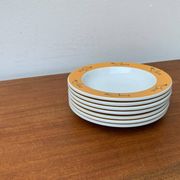 Postmodern German series of flying objects, soup plates by David Palterer and Sieger Design for Arzberg, 1990s, set of 7.