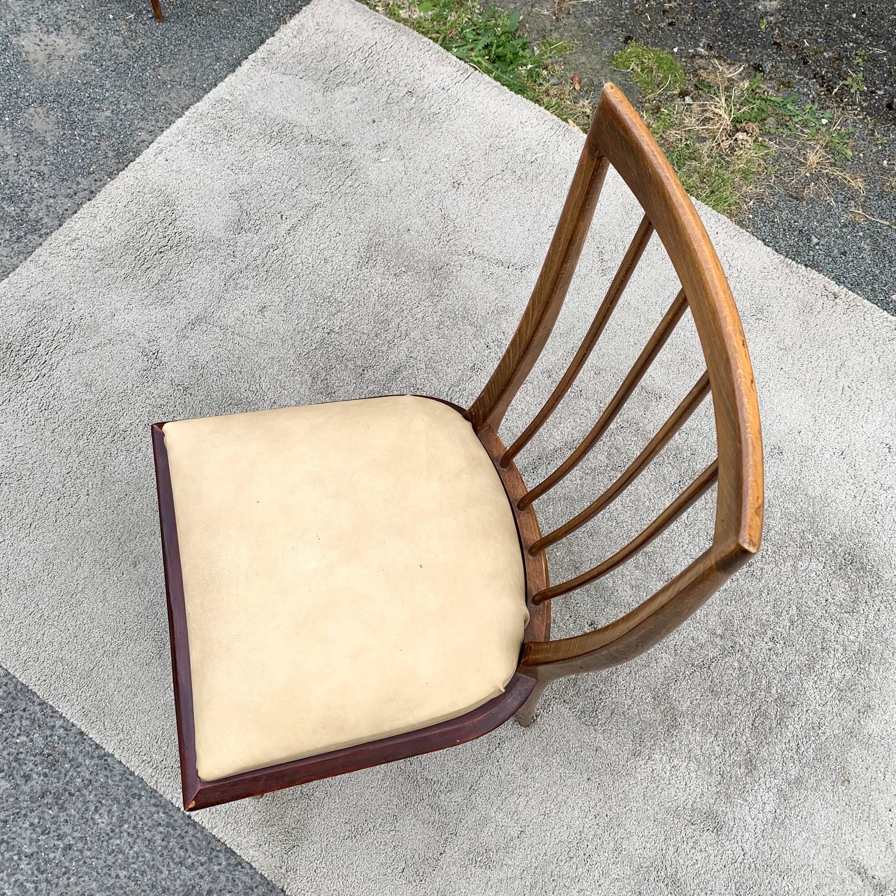 Set of 6 Scandinavian-inspired chairs from the 1960s