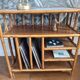 Vintage rattan vinyl cabinet
