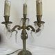 Bronze three-light girandole table lamp