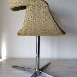 Siège pivotant vintage rénové velours jaune moutarde