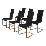 Set of 6 cane and chrome dining chairs by Axel Bruchhäuser for Tecta