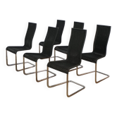 Set of 6 cane and chrome dining chairs by Axel Bruchhäuser for Tecta