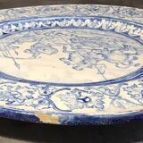 Antique glazed ceramic wall plate with battle scene decoration 41.5 cm