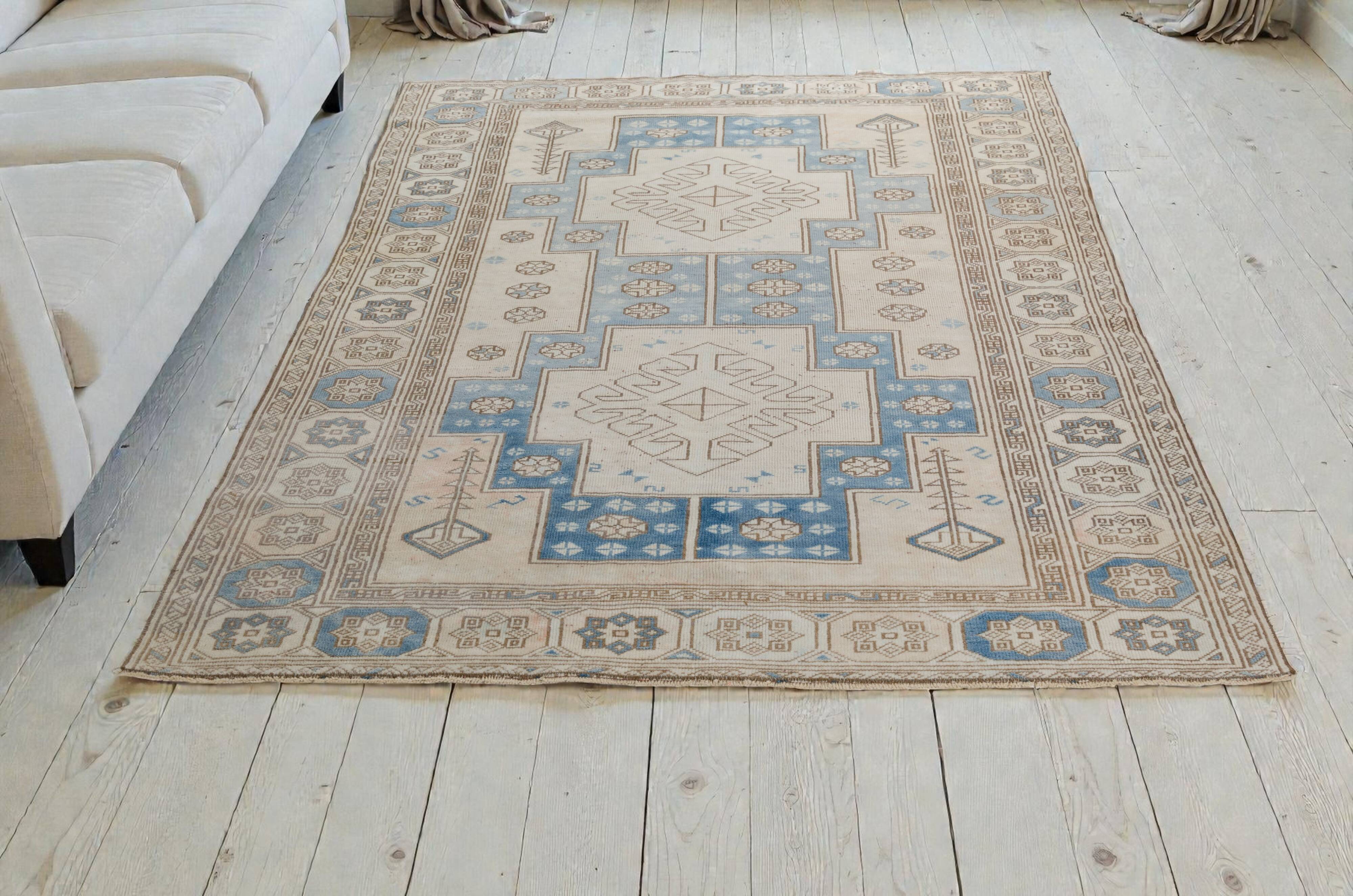 Tapis anatolien vintage géométrique