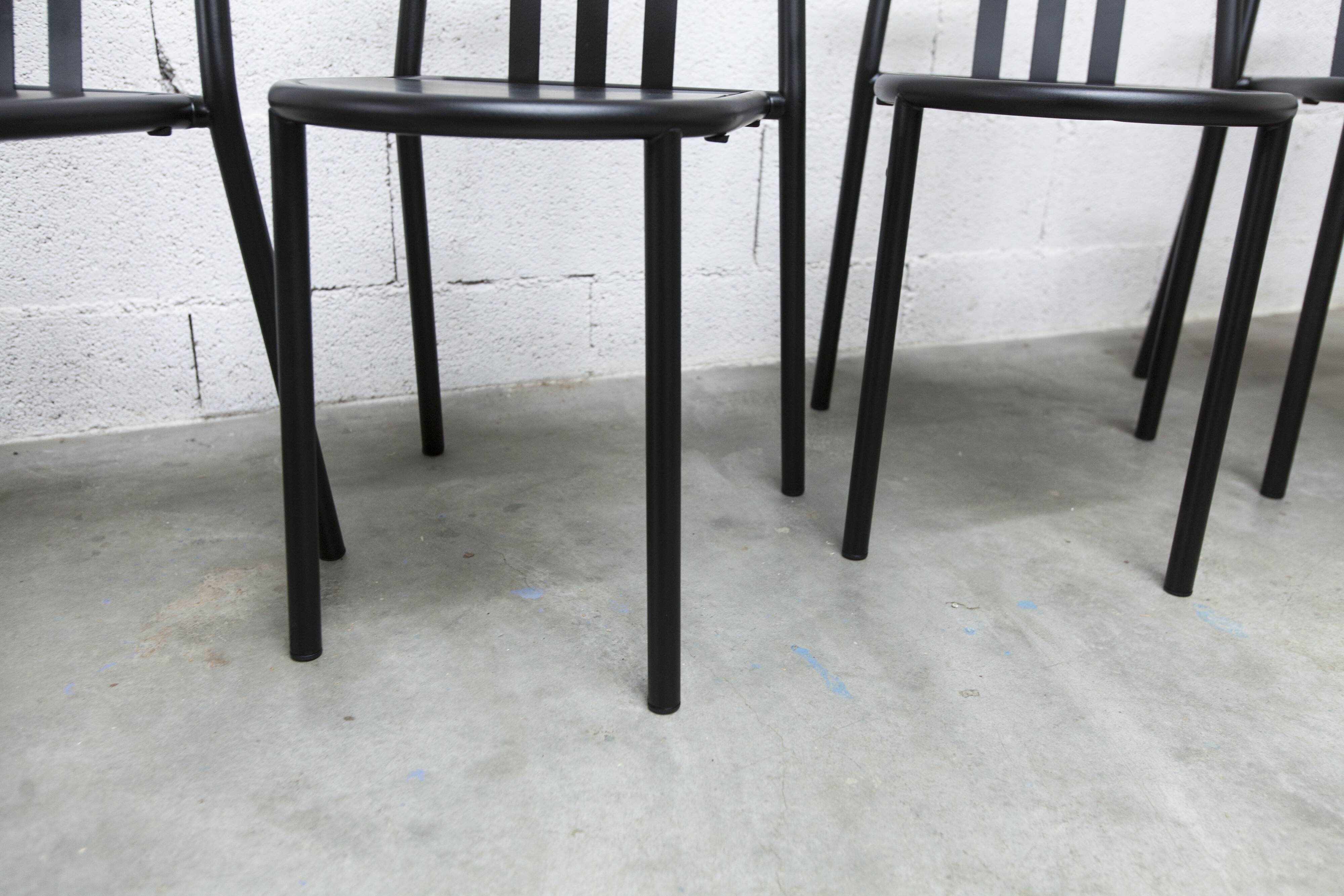 Set of 6 "202" model chairs by Robert Mallet Stevens 1980