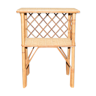 Bamboo bedside - rattan 60's