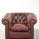Cowhide Chesterfield armchair in a classic English style