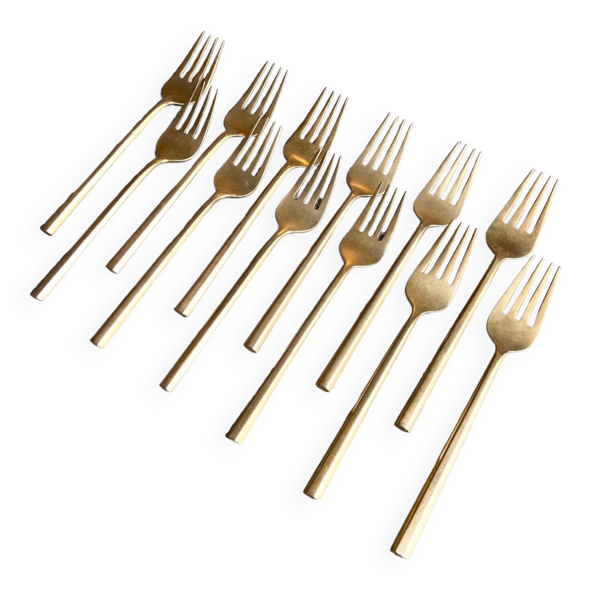 12 gilded bronze forks