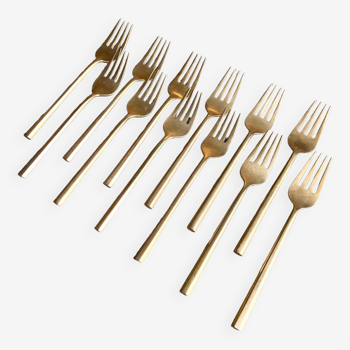 12 gilded bronze forks