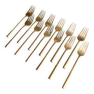 12 gilded bronze forks