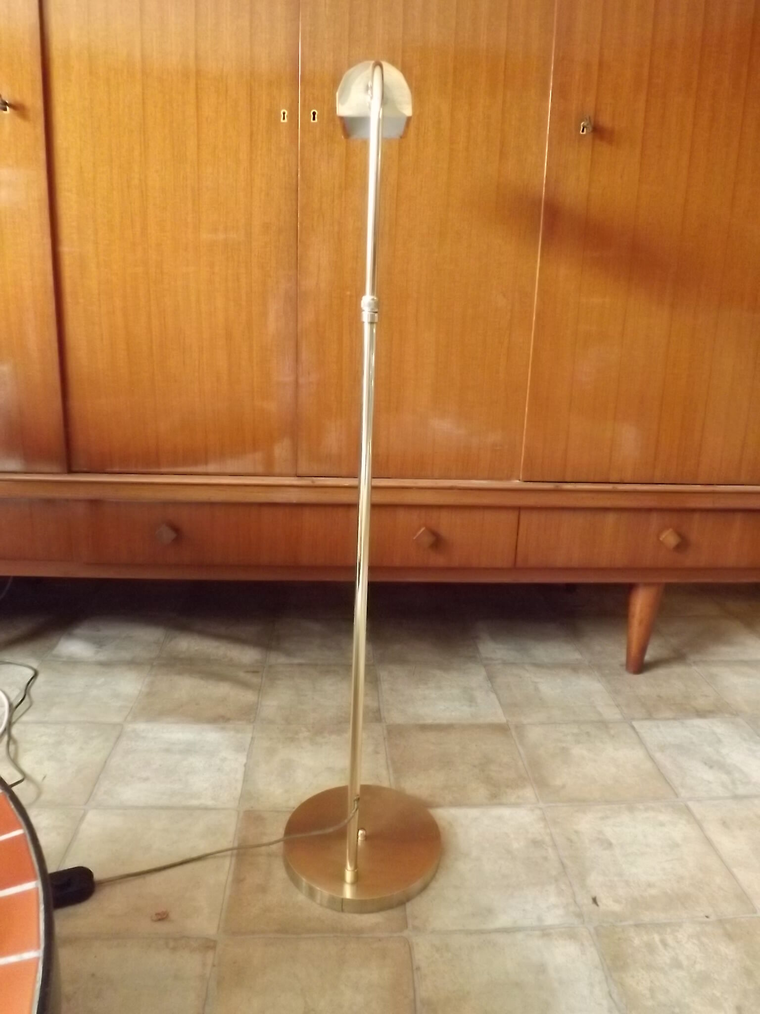 Modernist brass floor lamp deknudt 1970 vintage