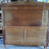 Bed frame double wood  inlay vintage