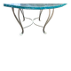 Table ronde en verre et fer forgé