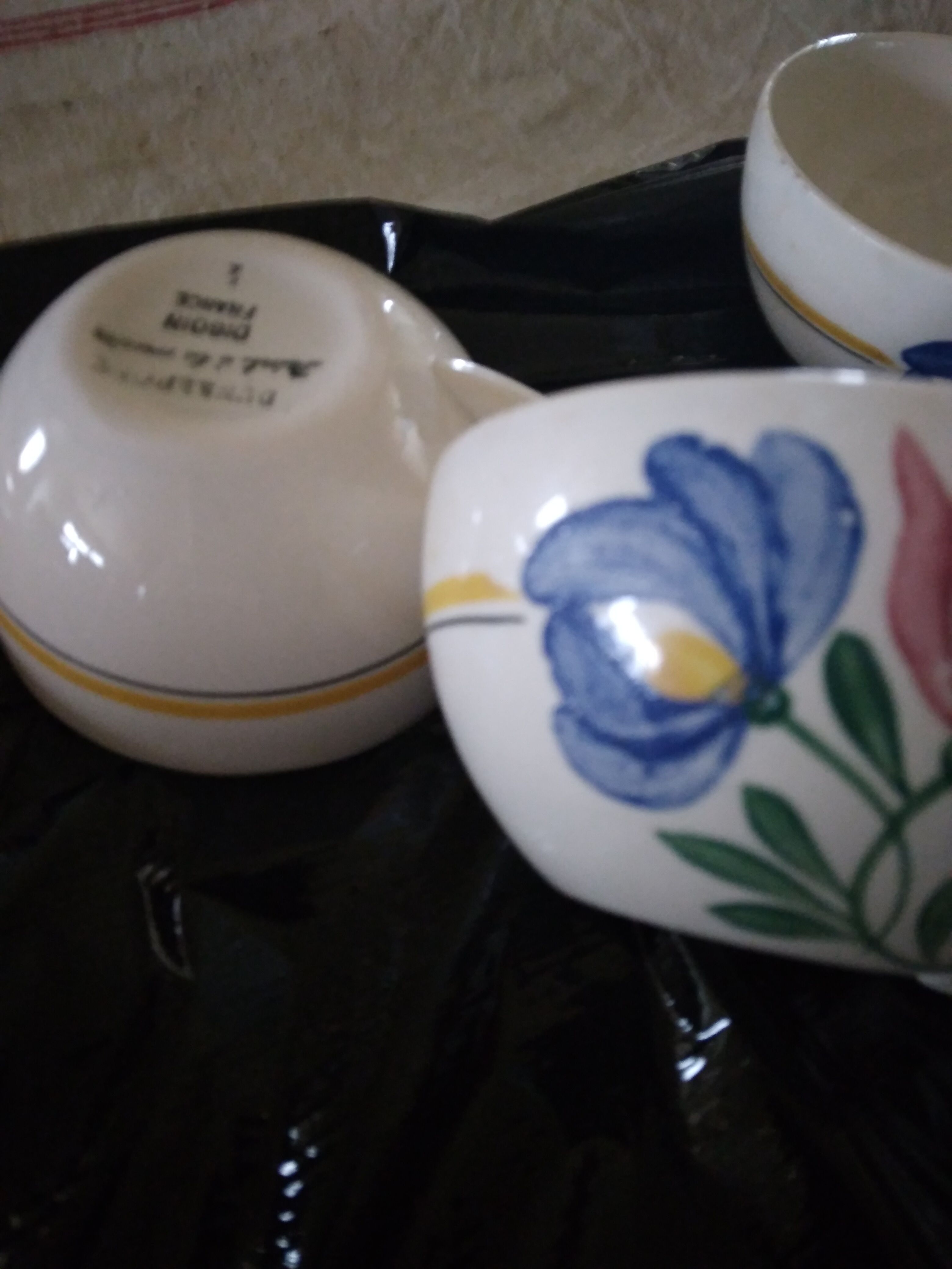 Tasses faience DIgoin début 20 e modèle Dunkerque