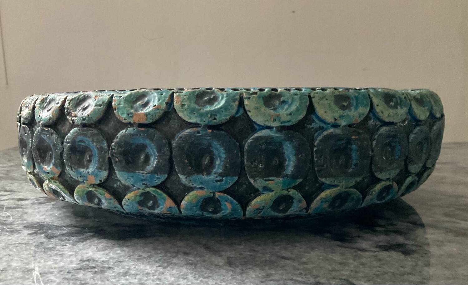 Large Bitossi-Aldo Londi ashtray in glazed ceramic