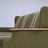 1970s, Danish 3-seater sofa, furniture wool, solid oak wood.