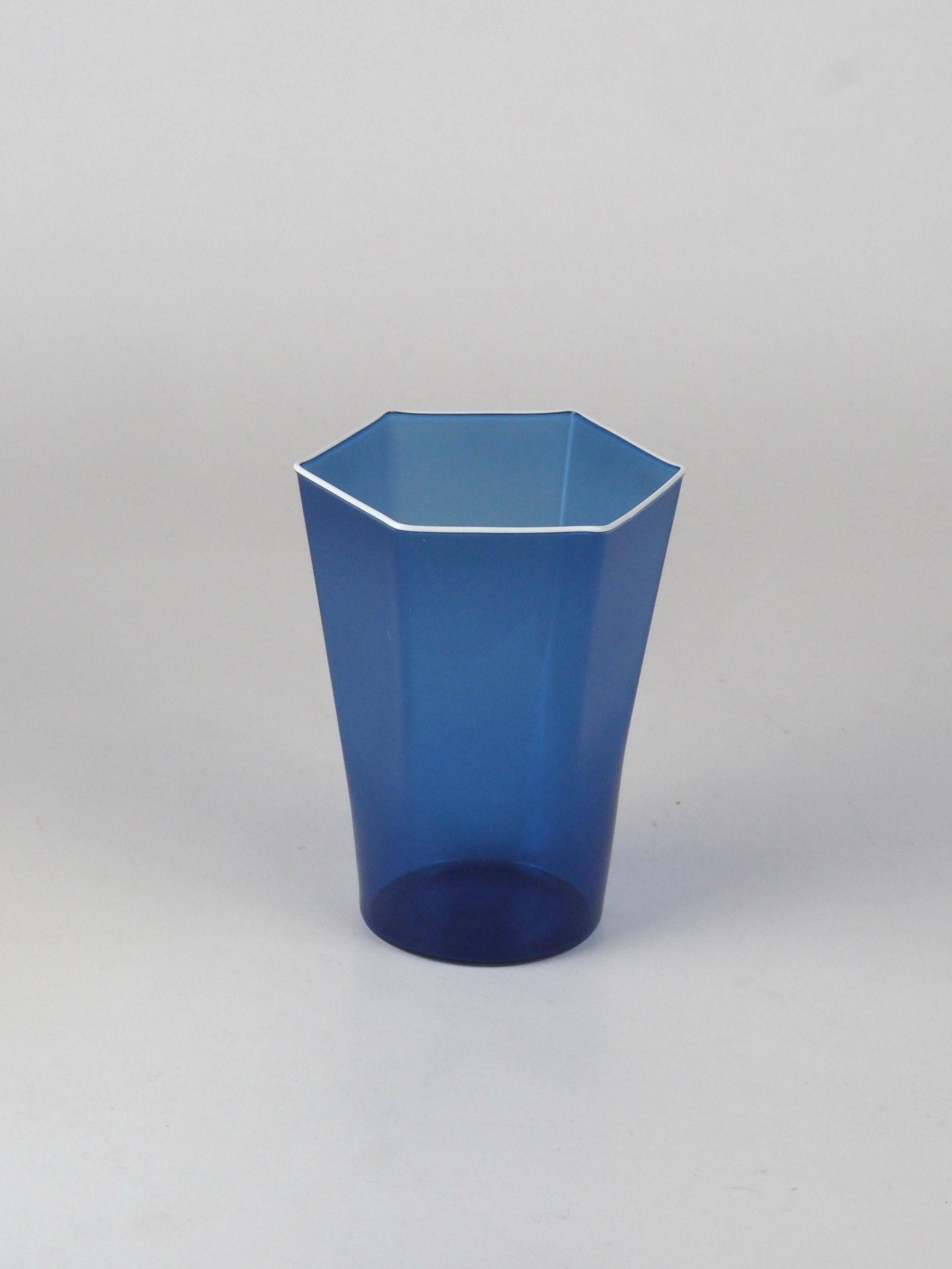 Set of six "Esagonali" glasses by Venini Murano, created by Carlo Scarpa.