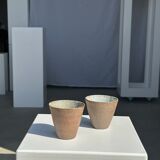 Lot de 2 tasses / mug en céramique indonésienne (mat brun)