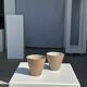 Set of 2 cups / mug Indonesian ceramic (matte brown)