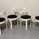 Lacquered wooden chairs with fabric, 1970s, set of 4