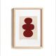 Collection de 4 peintures abstraites sur papier col.bordeaux signées Eawy