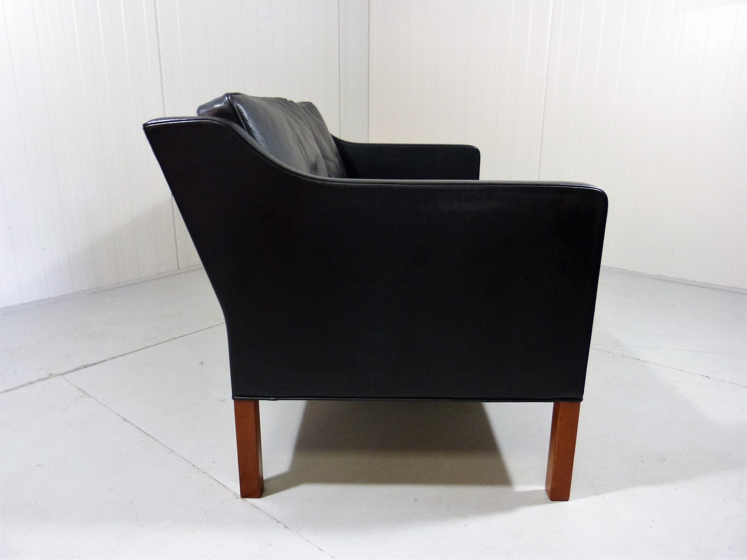 Black leather sofa by Børge Mogensen for Fredericia, Denmark